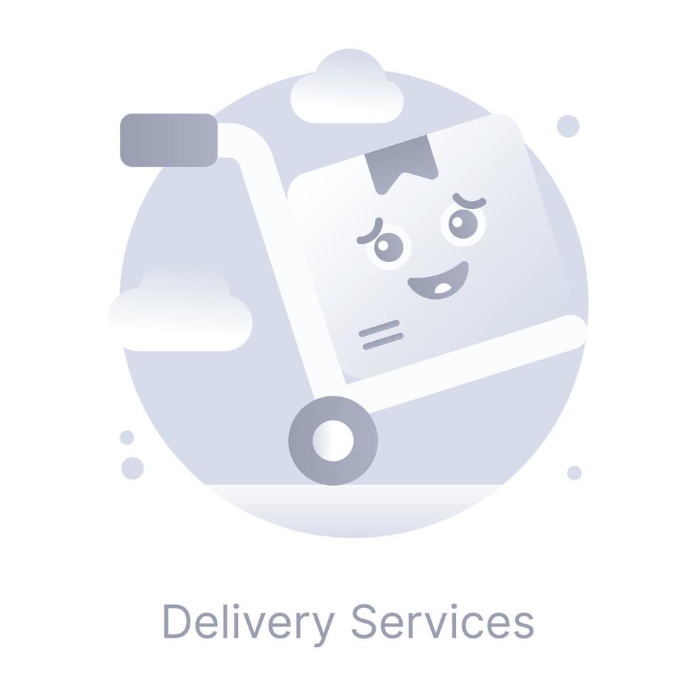 A modern flat rounded icon of delivery services vector