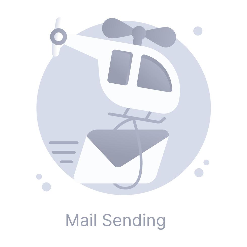 Mail sending, flat rounded editable icon vector