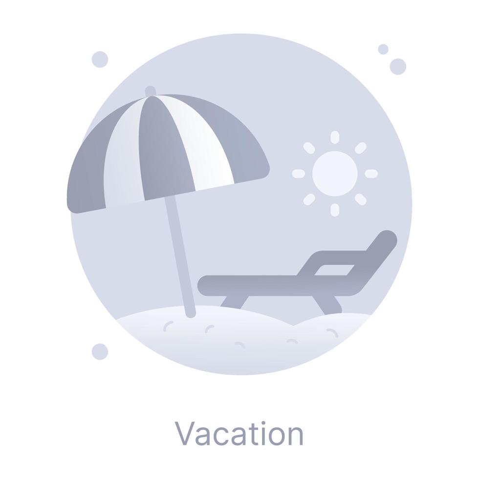 A modern flat rounded icon of vacation vector