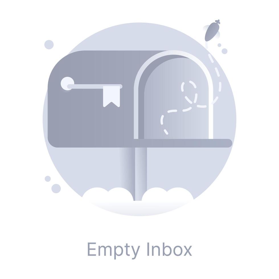 Empty inbox, a flat rounded icon is up for premium use vector