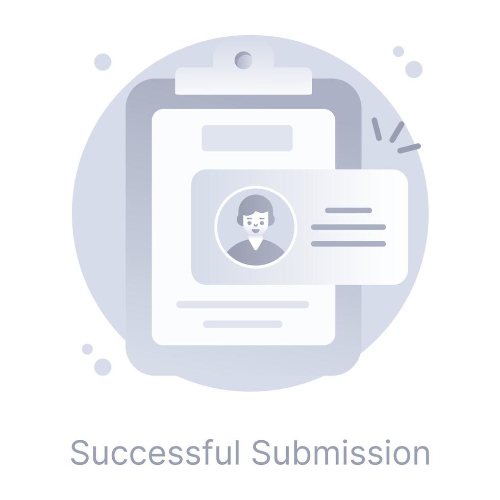 A modern flat rounded icon of successful submission vector