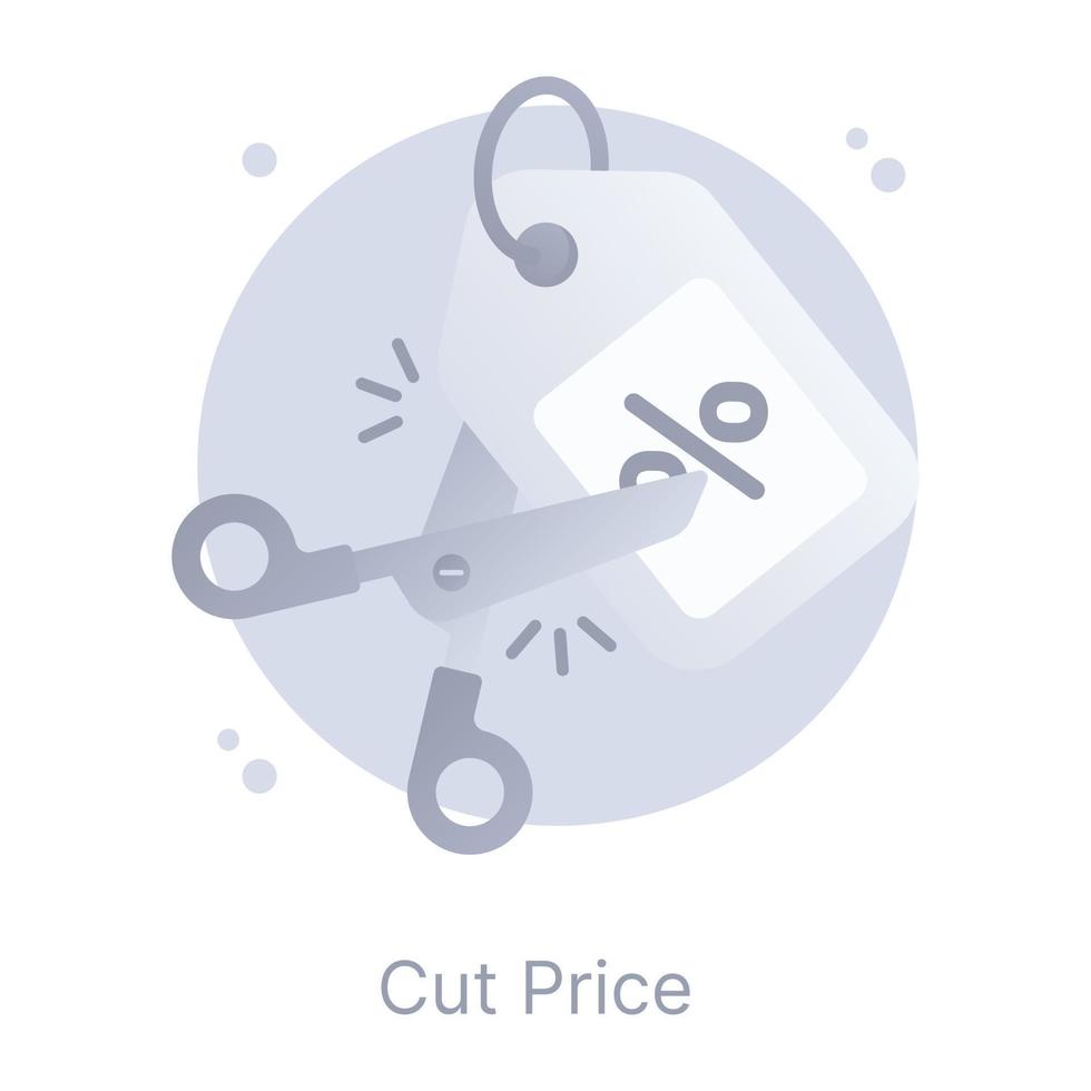 Creatively designed flat conceptual icon of cut price vector