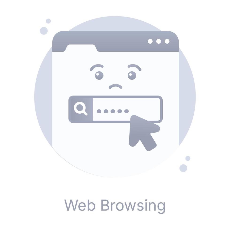 Web browsing, a flat rounded icon is up for premium use vector