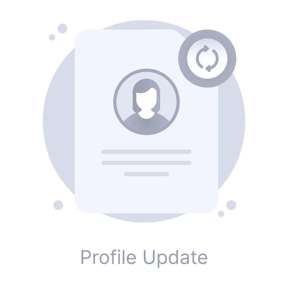 actualización de perfil, un icono redondeado plano está disponible para uso premium vector