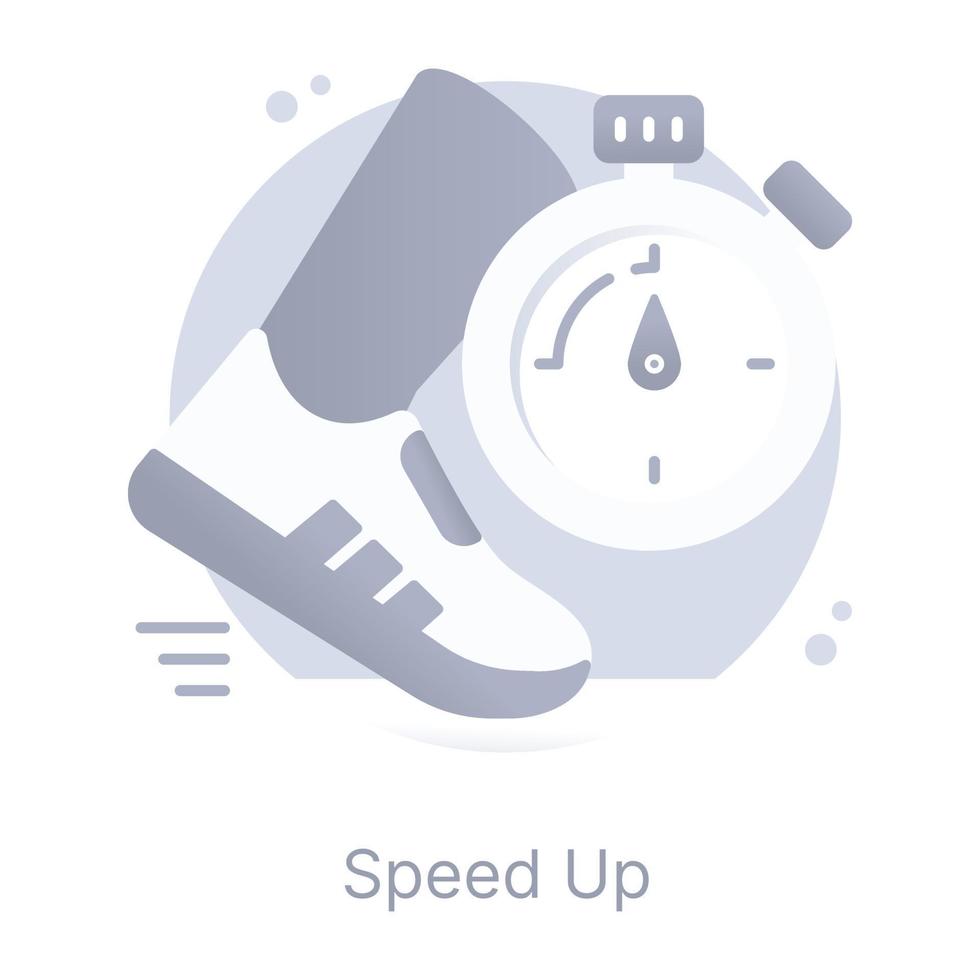 Speed up, is a flat conceptual icon with download facility vector