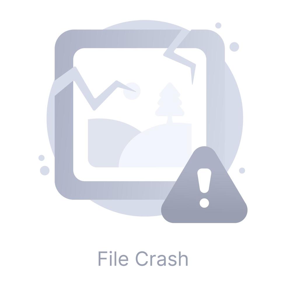 Grab this amazing flat conceptual icon of file crash vector