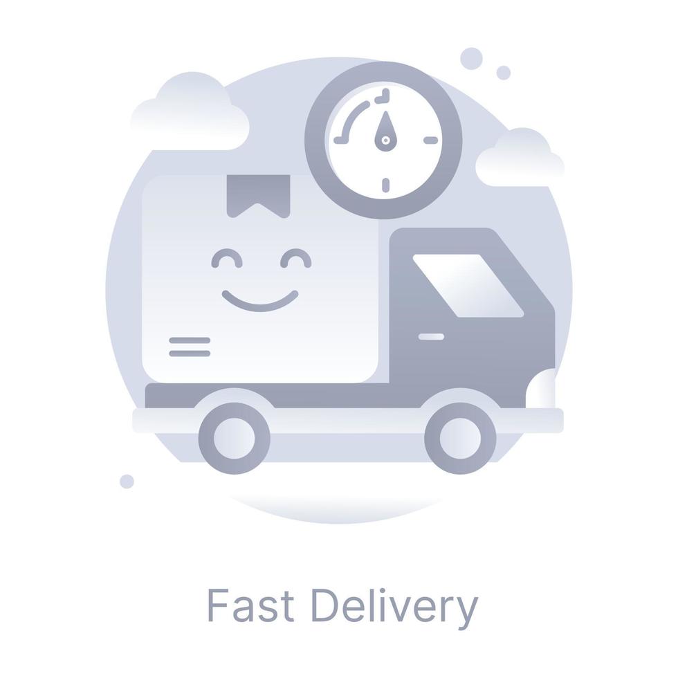 Fast delivery, a flat rounded icon is up for premium use vector