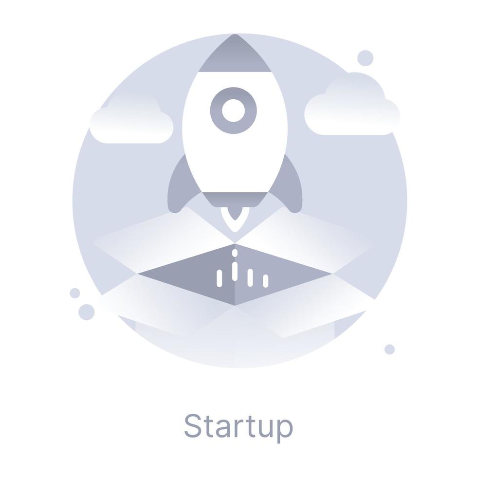 A modern startup round icon vector