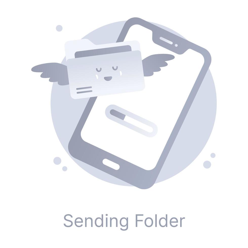 Sending folder, a flat rounded icon is up for premium use vector