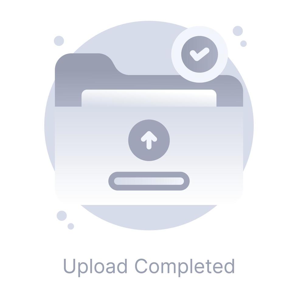 Grab this amazing flat conceptual icon of upload completed vector