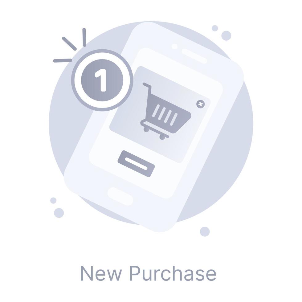 Shopping quantity, a flat conceptual icon with download facility vector