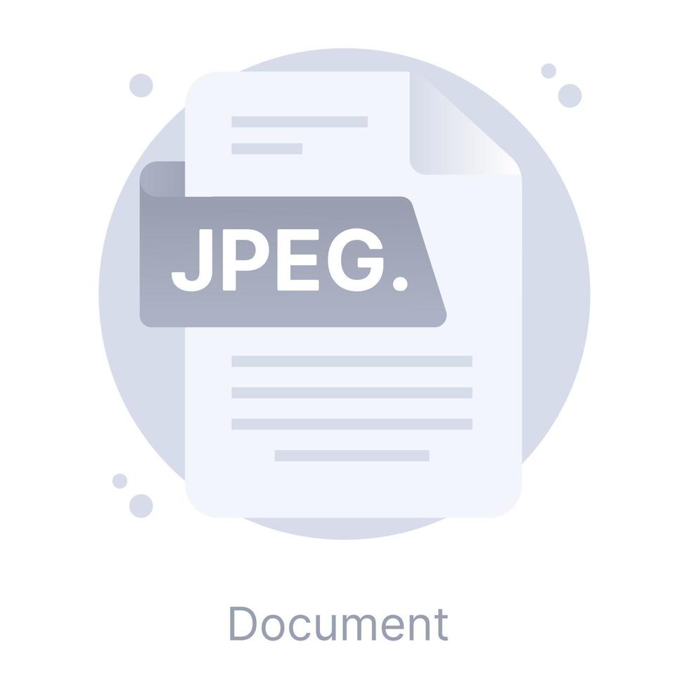 toma este increíble icono conceptual plano del documento jpeg vector