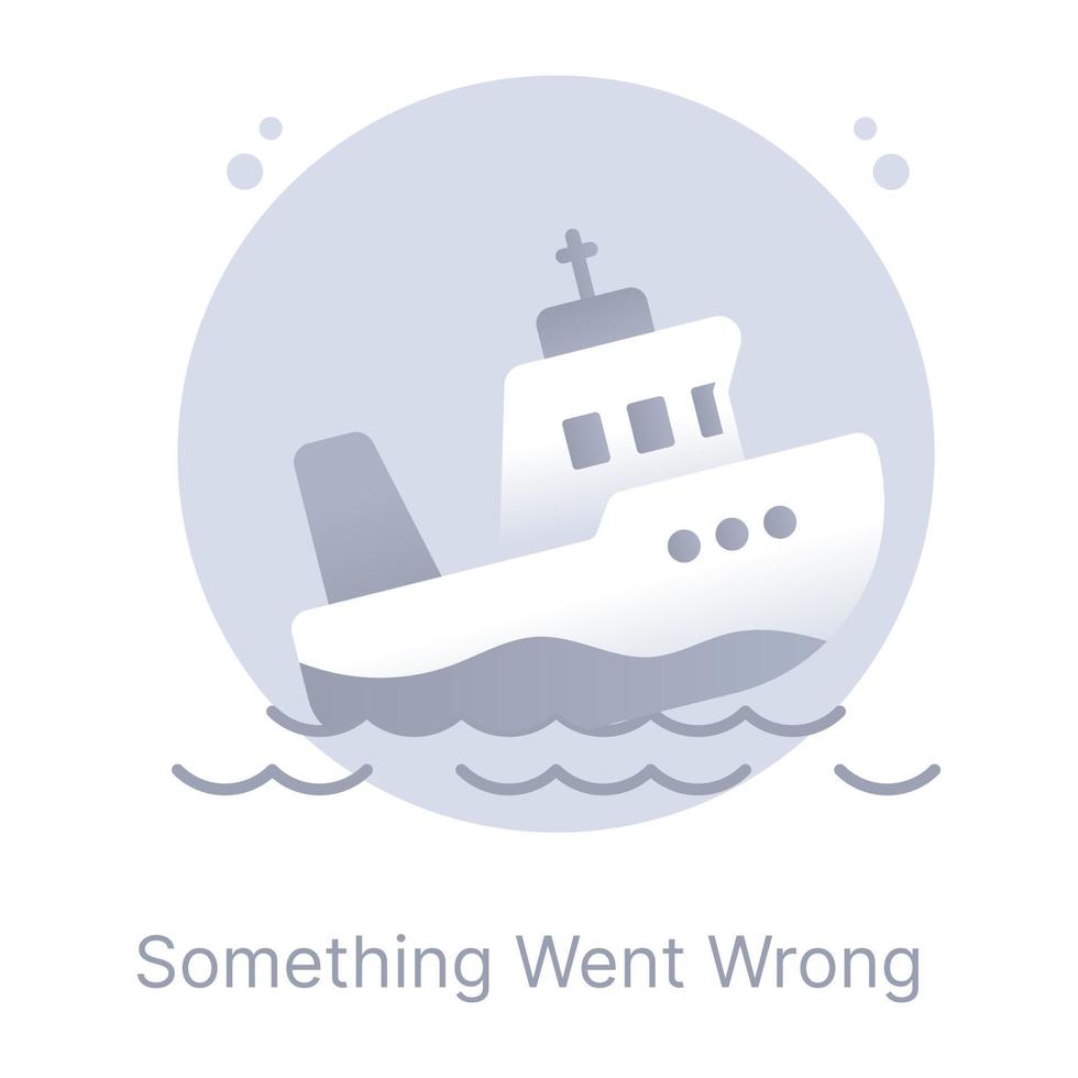 Something went wrong, a flat conceptual icon with download facility vector