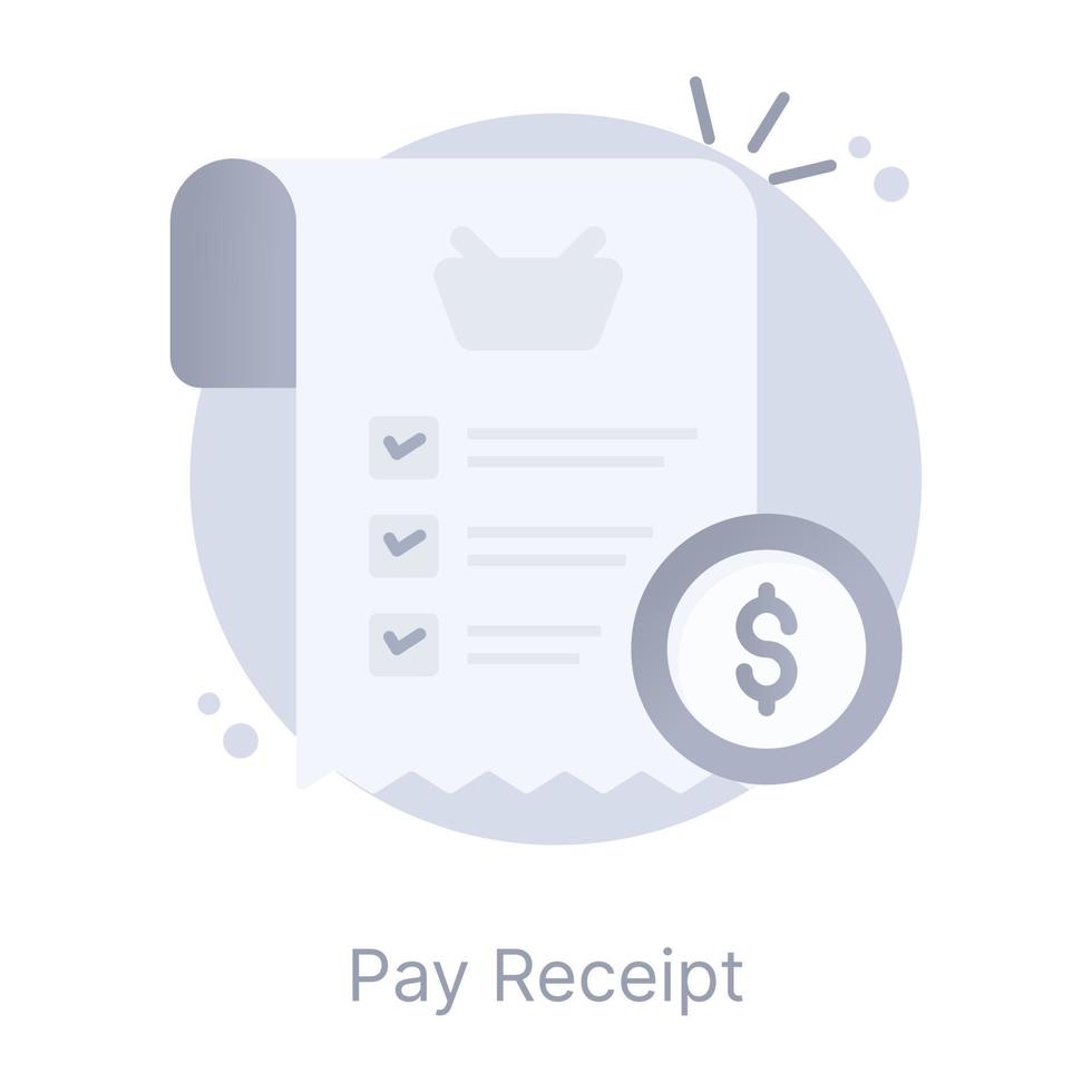 Pay receipt, a flat rounded editable icon vector