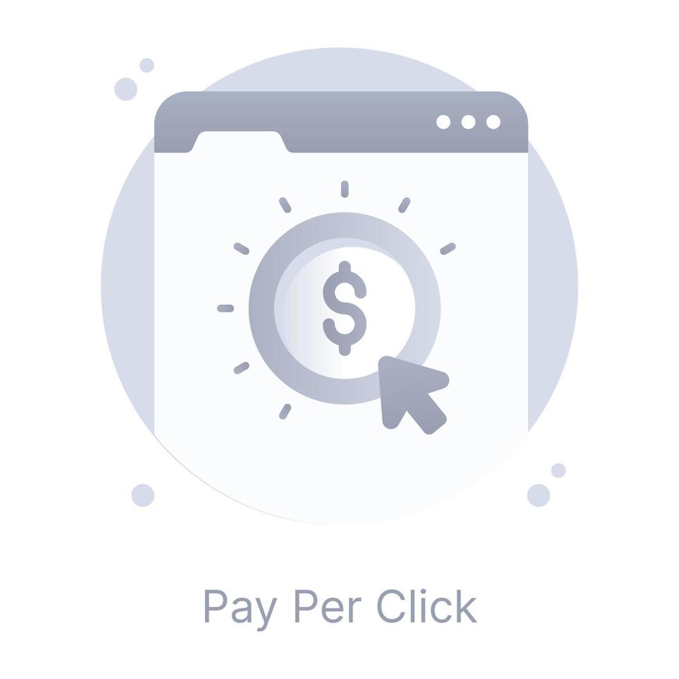 A flat icon of pay per click vector