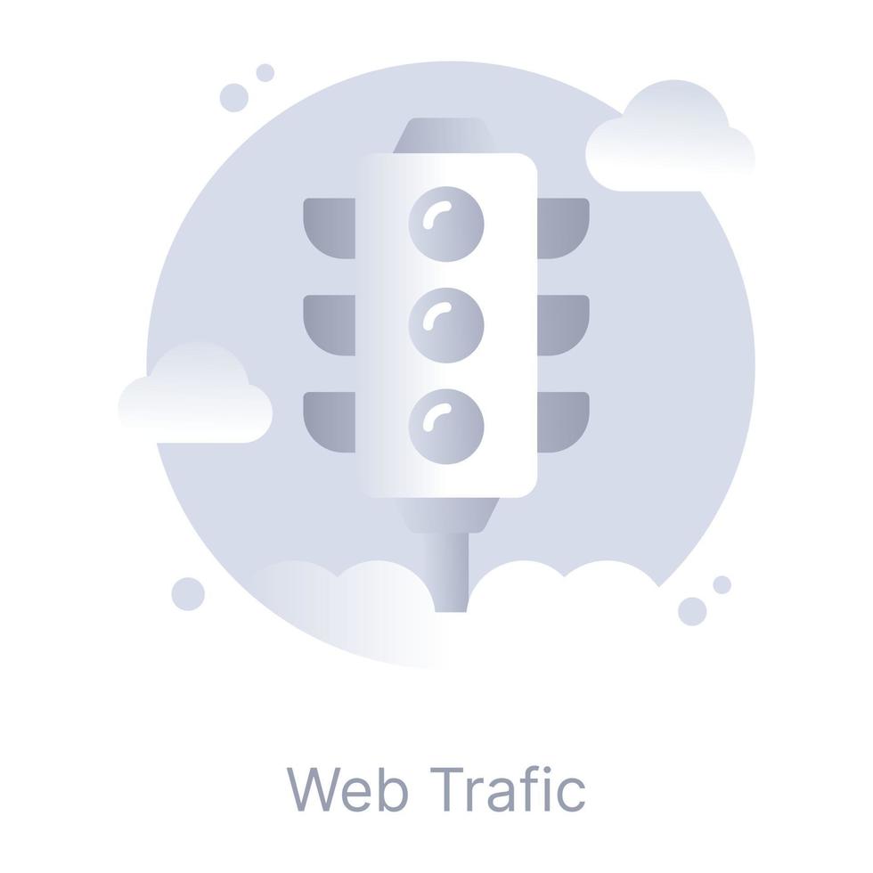 Web traffic, flat round icon design vector