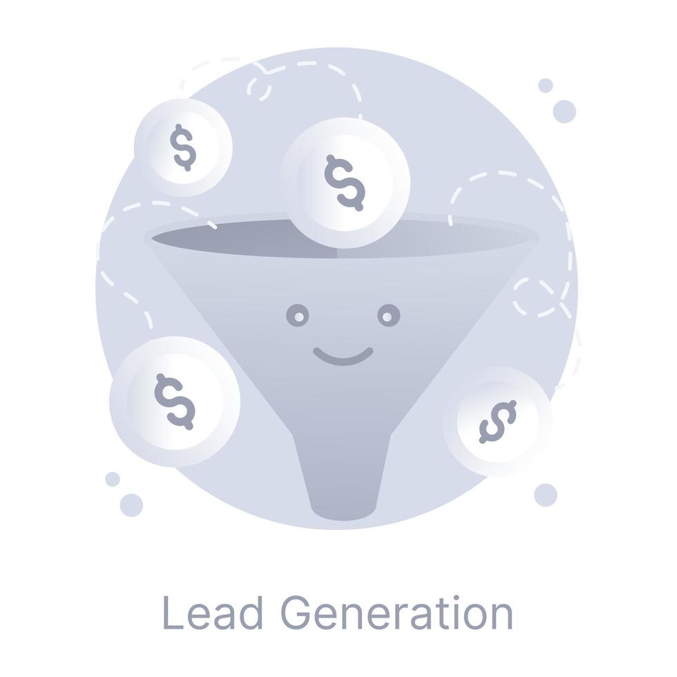 A lead generation flat round icon design vector