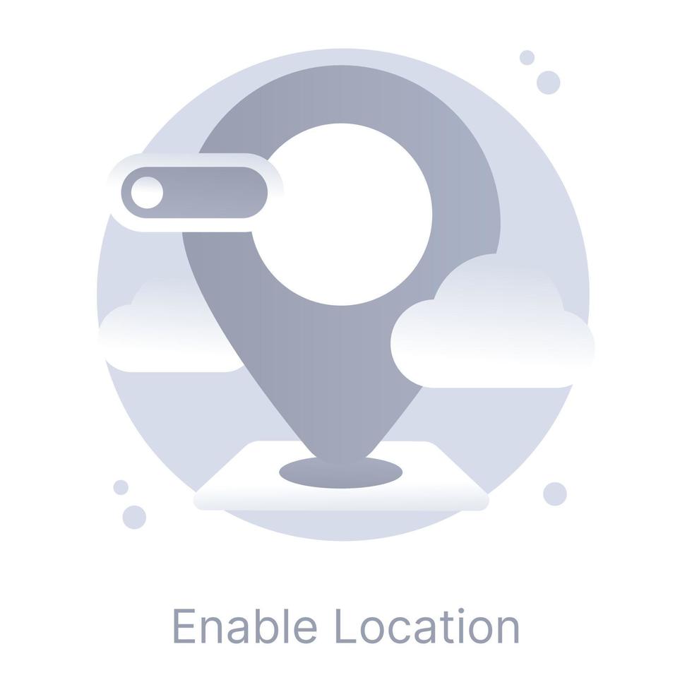 A well designed flat icon of enable location vector