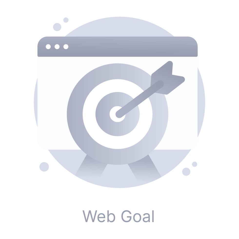 Web goal, flat rounded icon in appealing graphic vector