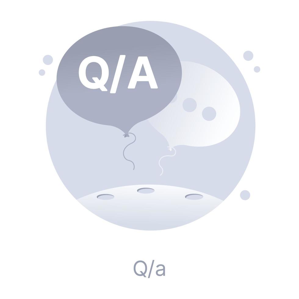 A well designed flat icon of question answer vector