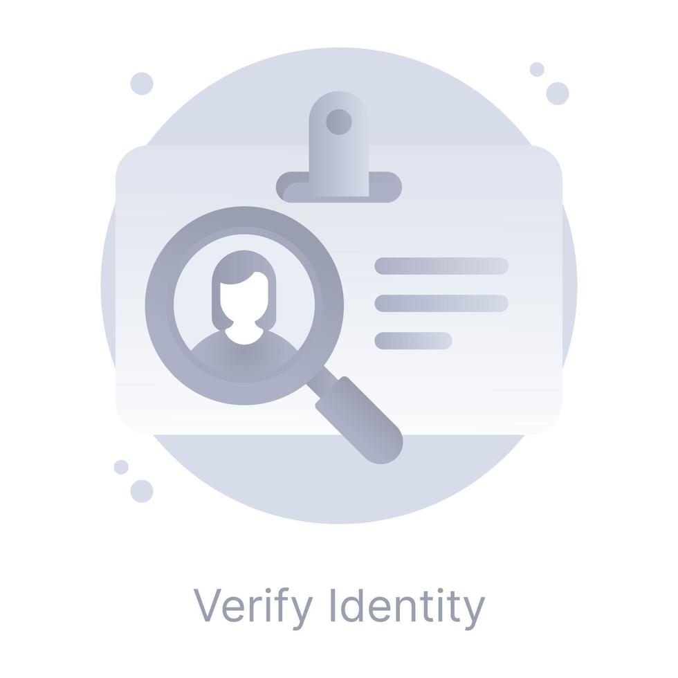 Conceptual icon of verify identity vector