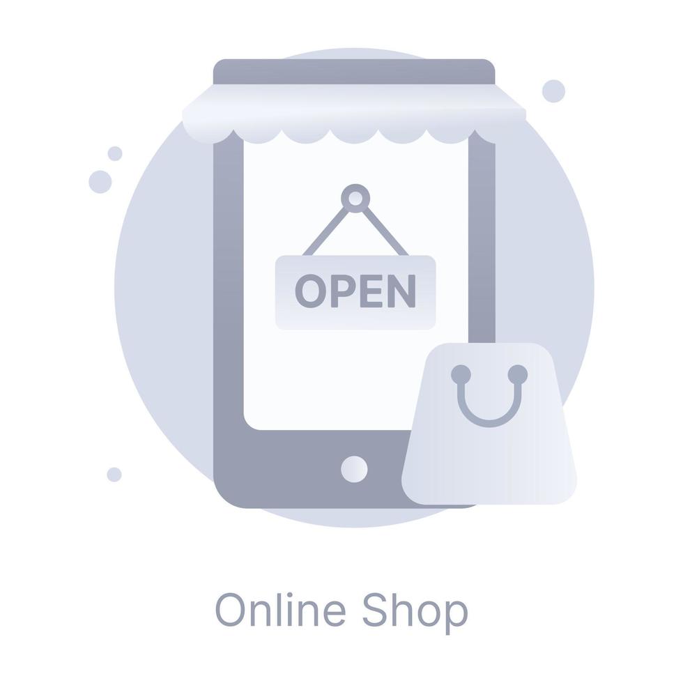 Online shop, a flat rounded icon is up for premium use vector