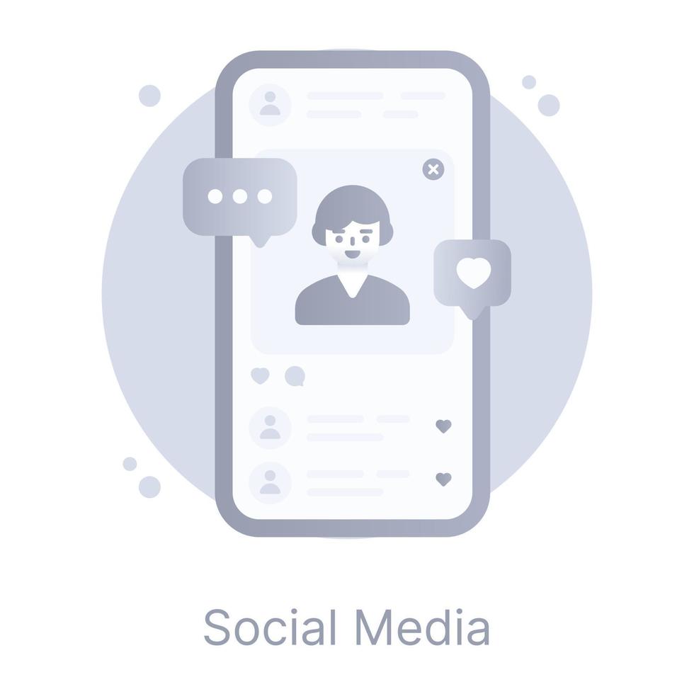 A well designed flat icon of social media vector