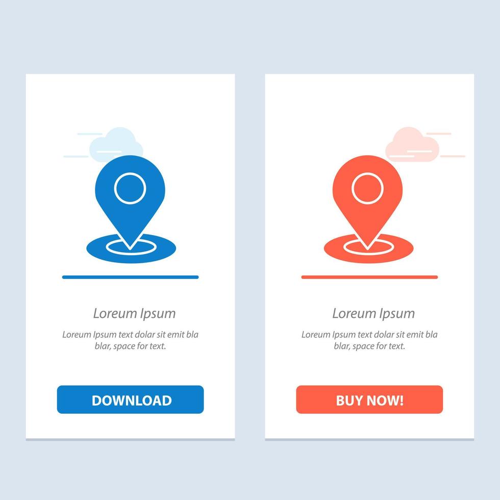 Location Map Pin Hotel  Blue and Red Download and Buy Now web Widget Card Template vector