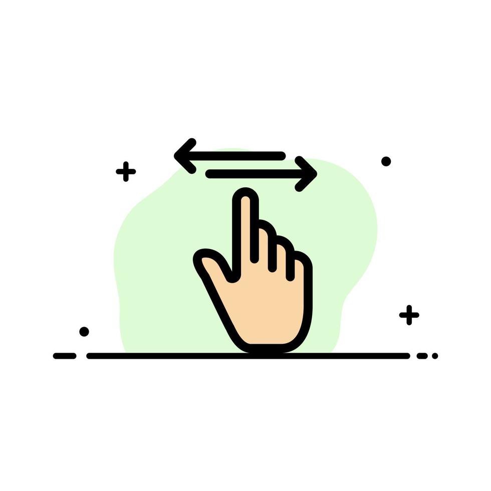 Finger Gestures Hand Left Right  Business Flat Line Filled Icon Vector Banner Template