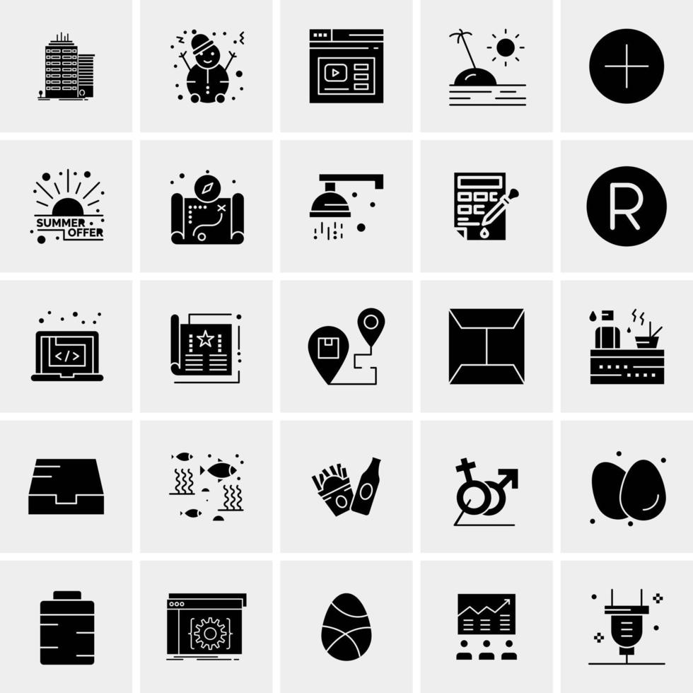 25 iconos de negocios universales vector ilustración de icono creativo para usar en proyectos relacionados con la web y dispositivos móviles