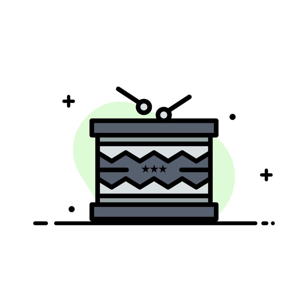 Drum Instrument Irish Parade St Patrick  Business Flat Line Filled Icon Vector Banner Template