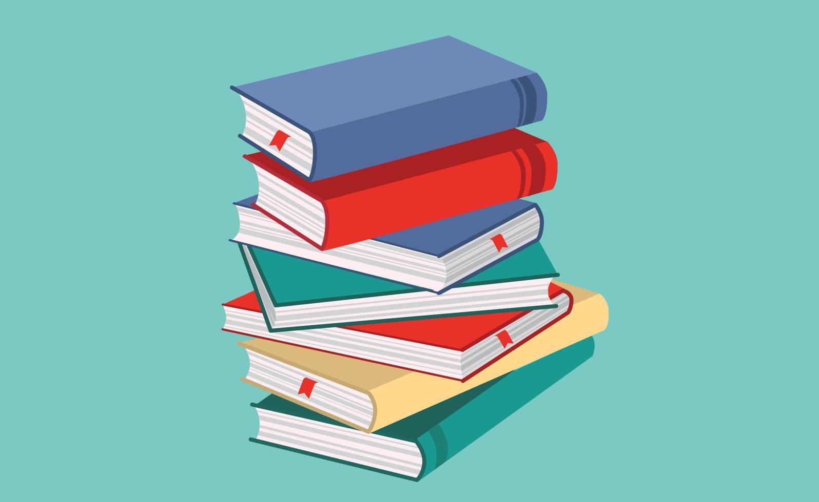 Stack of books vector illustration.