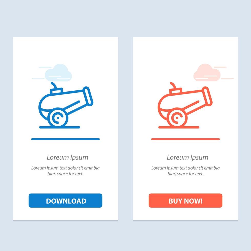 Canon Weapon  Blue and Red Download and Buy Now web Widget Card Template vector