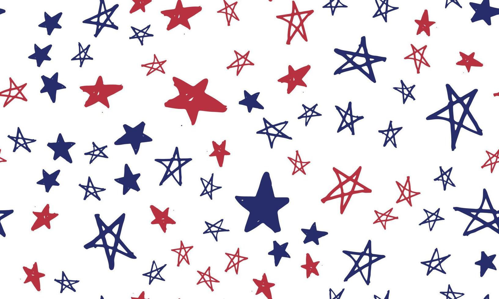 Independence Day USA. Presidents day. Hand drawn illustration. Stars grunge. vector