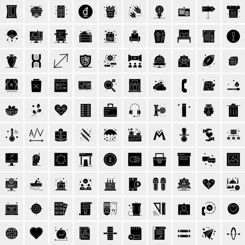 conjunto de 100 iconos universales vector