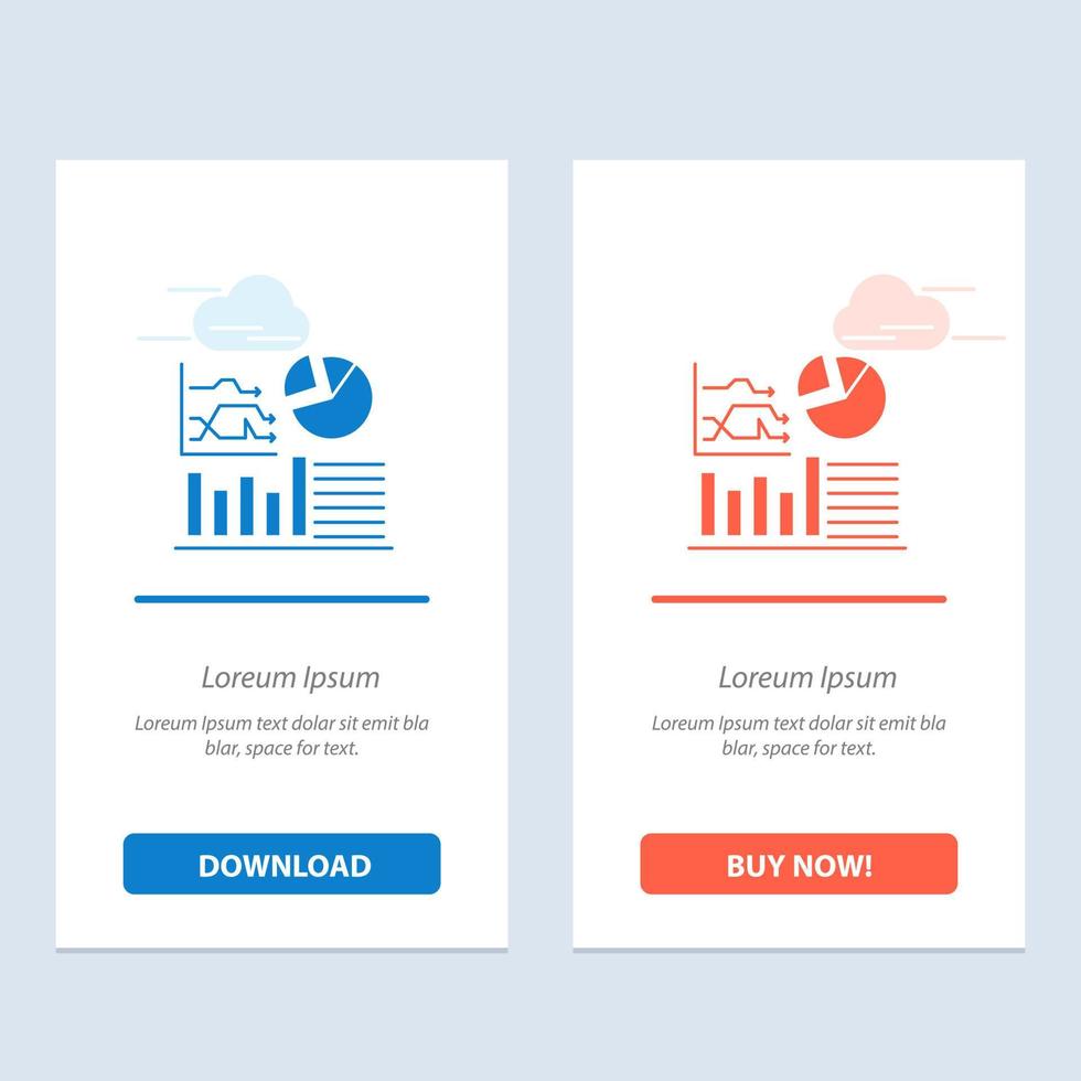 Graph Success Flowchart Business  Blue and Red Download and Buy Now web Widget Card Template vector