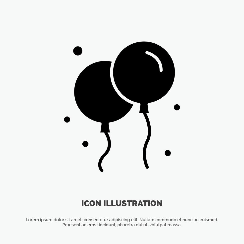 Balloon Fly Ireland solid Glyph Icon vector