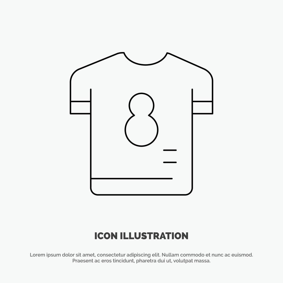 vector de icono de línea de fútbol kit jugador camisa fútbol