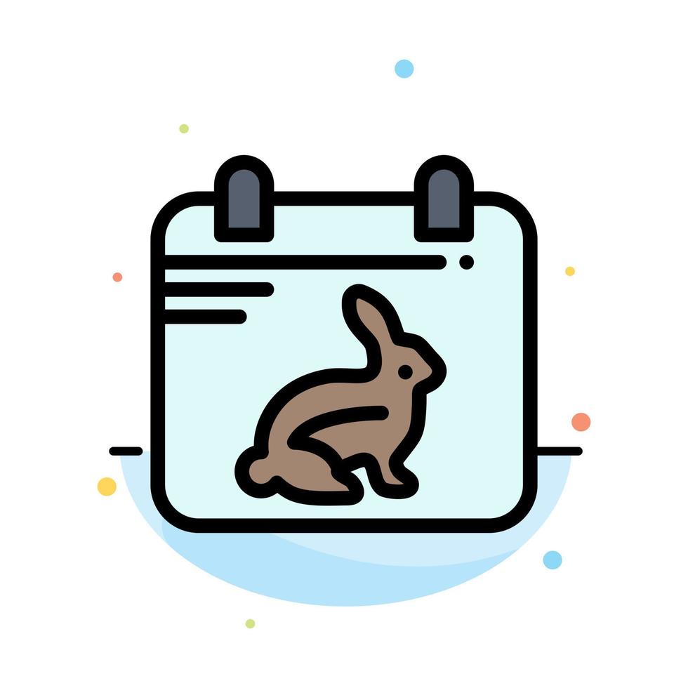 Calendar Day Easter Date Abstract Flat Color Icon Template vector