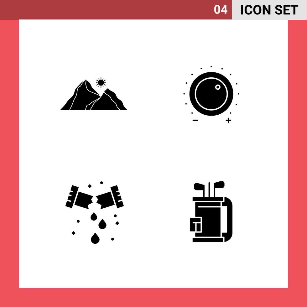 Universal Solid Glyphs Set for Web and Mobile Applications hill sound mountain control mechanical Editable Vector Design Elements