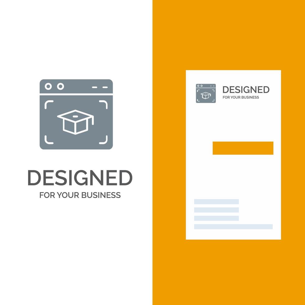 Web Cap Education Graduation Grey Logo Design and Business Card Template vector