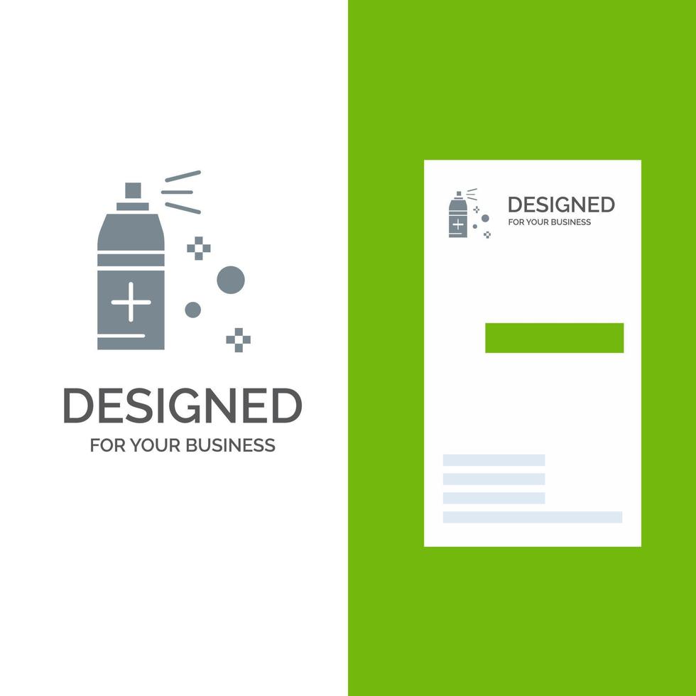 Bottle Cleaning Spray Grey Logo Design and Business Card Template vector