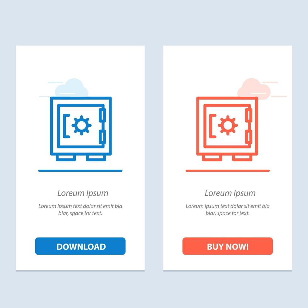 Lock Locker Security Secure  Blue and Red Download and Buy Now web Widget Card Template vector