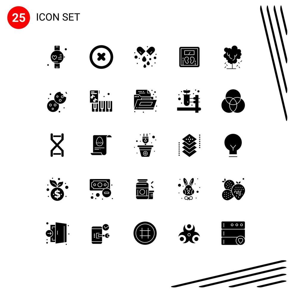 25 Solid Glyph concept for Websites Mobile and Apps nature apple tablet tree weight Editable Vector Design Elements