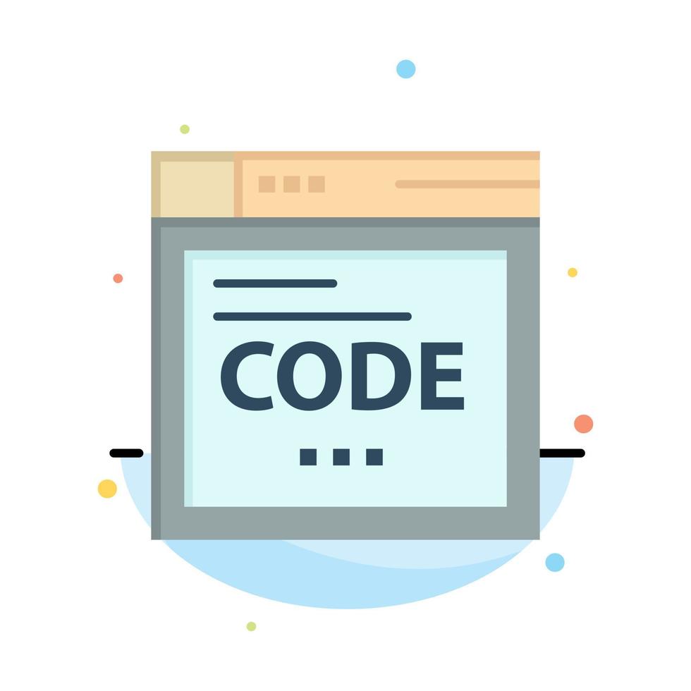 plantilla de icono de color plano abstracto de codificación de código de Internet del navegador vector