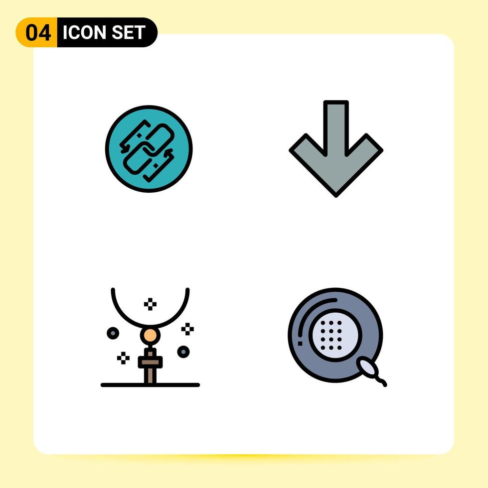 4 Creative Icons Modern Signs and Symbols of link easter connection down holiday Editable Vector Design Elements