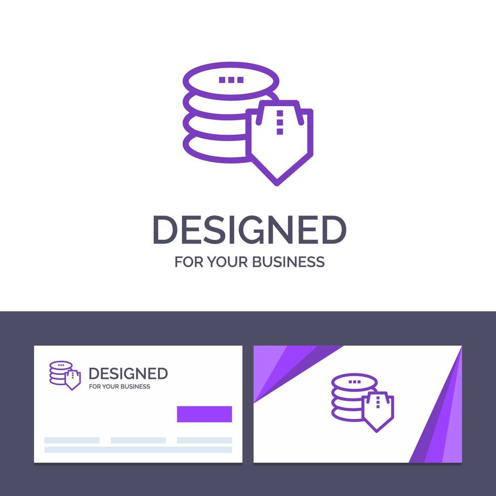Creative Business Card and Logo template Shield Dollar Security Secure Vector Illustration