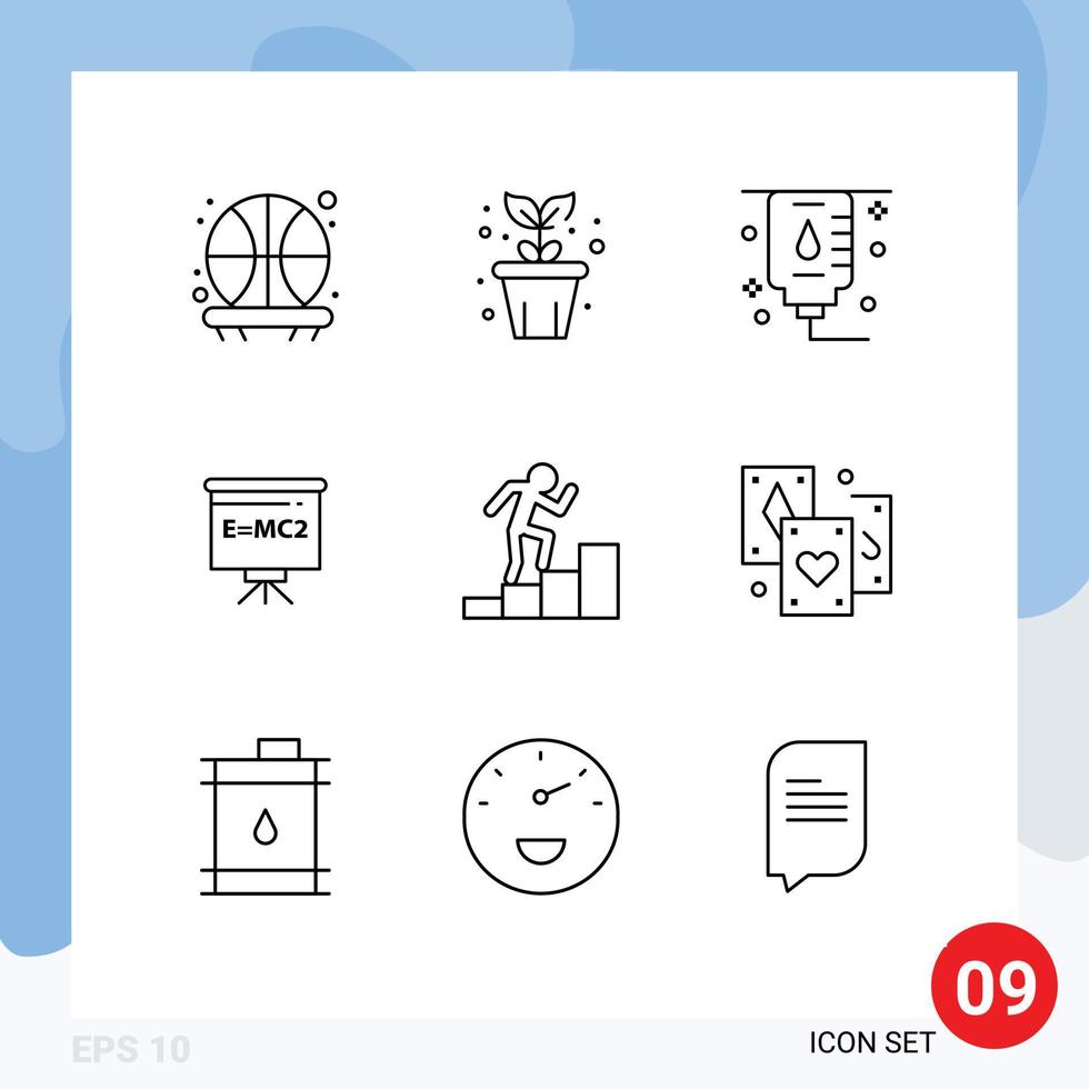 Stock Vector Icon Pack of 9 Line Signs and Symbols for card employee hospital career board Editable Vector Design Elements