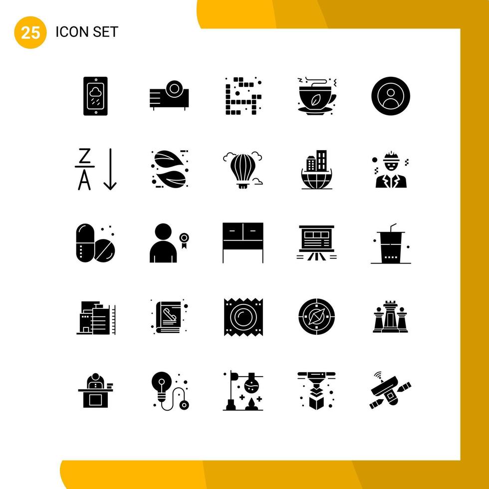 conjunto de 25 iconos modernos de la interfaz de usuario signos de símbolos para la tecnología alimentaria global té de comida rápida elementos de diseño vectorial editables vector