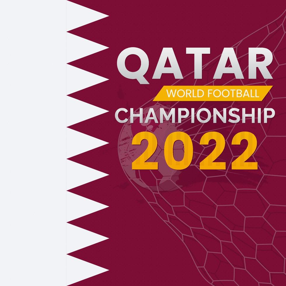 Qatar word football championship design vector illustration